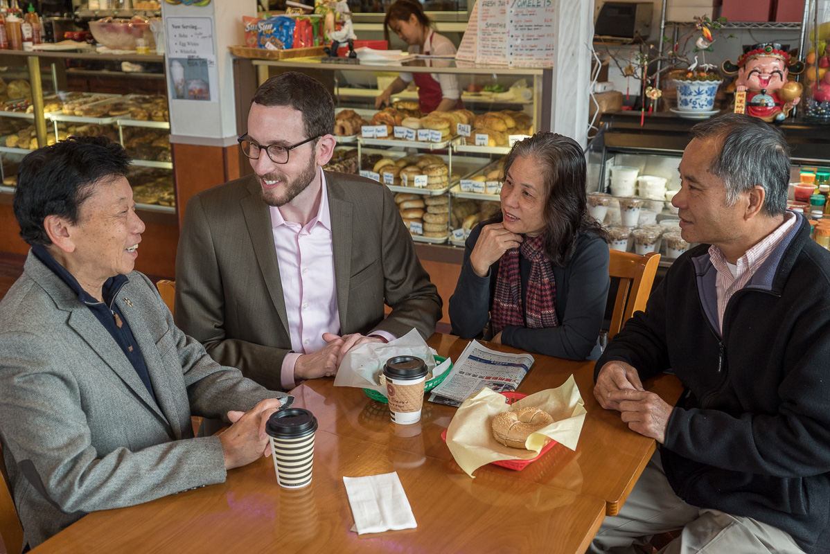 State Senator Scott Wiener meeting with San Francisco constituents